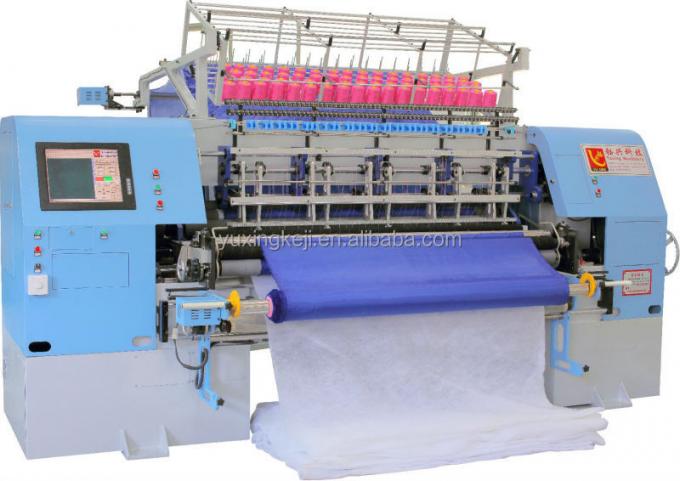 Couvertures multi d'aiguille d'ordinateur à grande vitesse de Yuxing piquant le prix de machine avec le dispositif de coupe de bord